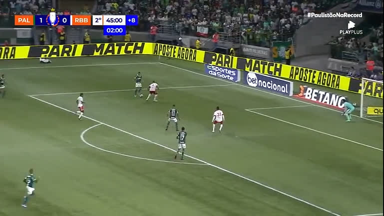 Vídeo: Nos acréscimos, Breno Lopes marca o segundo gol do Palmeiras contra o RB Bragantino