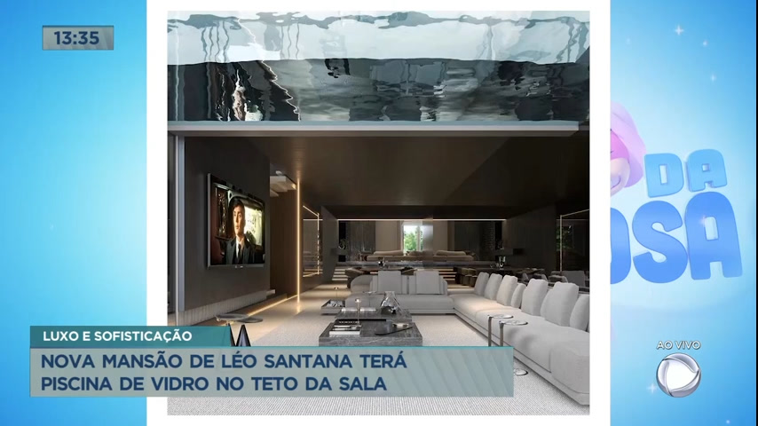 Vídeo: Nova mansão de Léo Santana terá piscina de vidro no teto da sala
