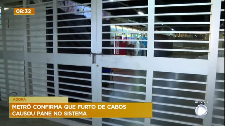 Vídeo: Metrô-DF confirma que furto de cabos causou pane no sistema