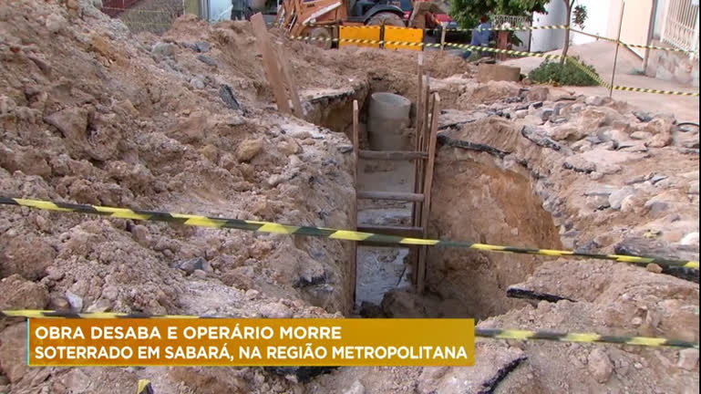 Vídeo: Obra desaba e operário morre soterrado na Grande BH