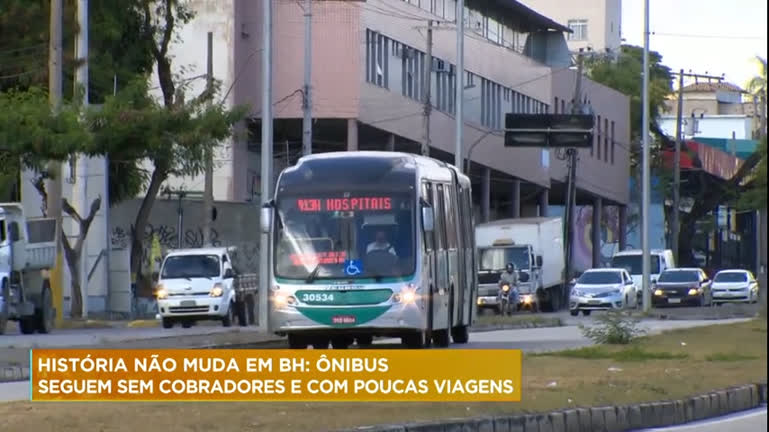 Vídeo: Ônibus seguem sem cobradores e com poucas viagens em BH