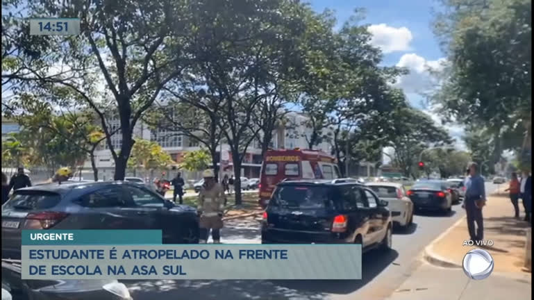Vídeo: Estudante é atropelado na frente de escola na Asa Sul