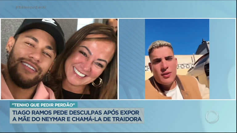 Vídeo: Tiago Ramos pede desculpas para a mãe de Neymar após xingá-la