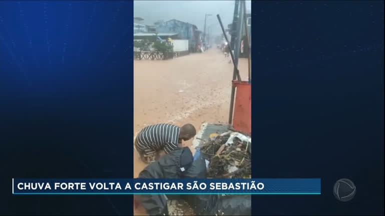 Vídeo: Novas chuvas em São Sebastião (SP) deixam mais de 30 bombeiros ilhados