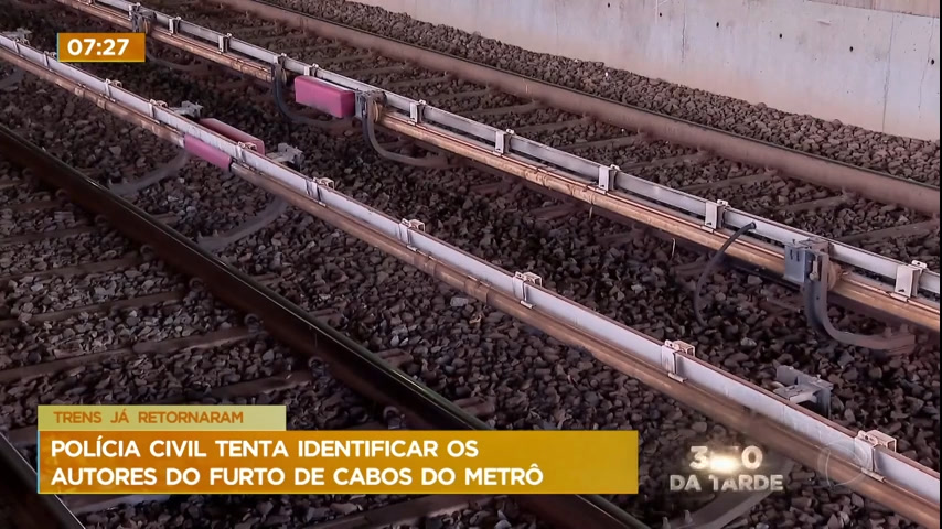 Vídeo: Polícia Civil tenta identificar os autores do furto de cabos do Metrô-DF