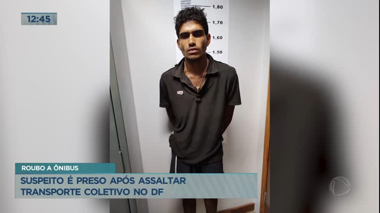 Vídeo: Suspeito é preso após assaltar transporte coletivo no DF