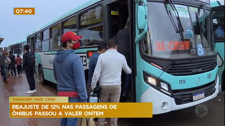 Vídeo: Passagens de ônibus do Entorno do DF tem reajuste de 12%