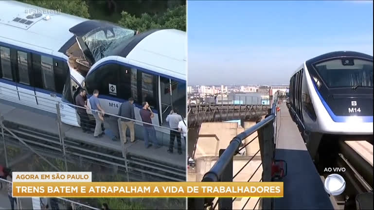 Vídeo: Trens que bateram em acidente no monotrilho vão ser içados por guincho