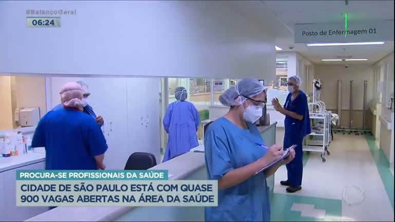 Vídeo: Cidade de São Paulo tem quase 900 vagas de emprego abertas na área da saúde