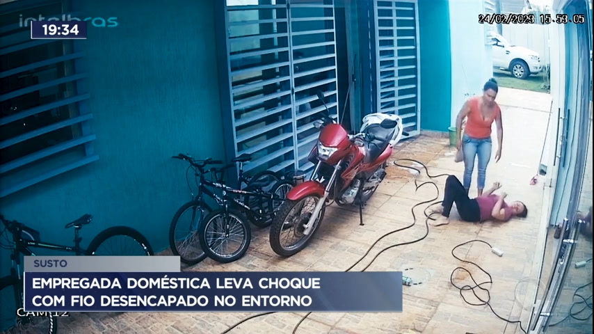 Vídeo: Empregada doméstica leva choque com fio desencapado no Entorno do DF