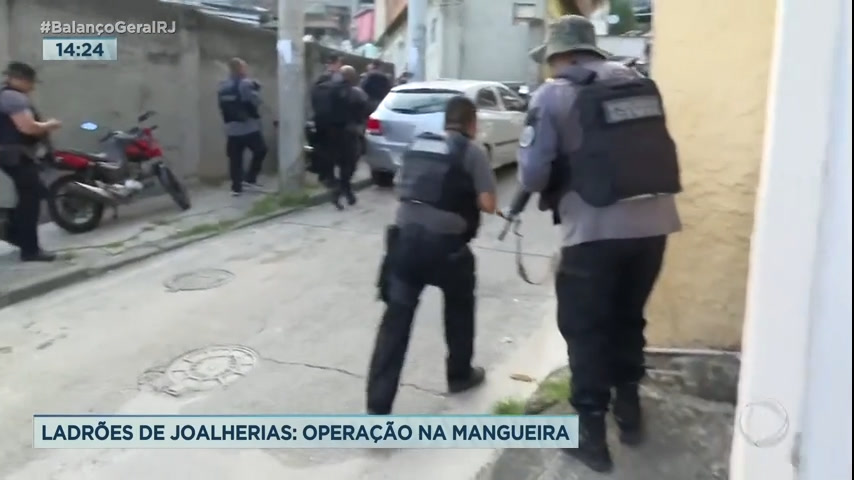 Vídeo: Polícia faz operação contra ladrões de joalherias na Mangueira, zona norte do Rio