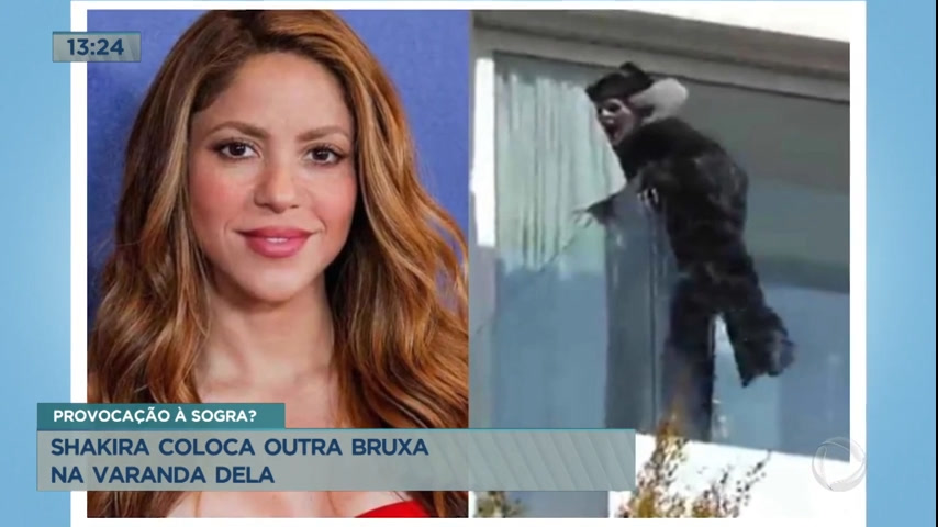 Vídeo: Shakira zomba da ex-sogra e coloca bruxa na varanda de casa