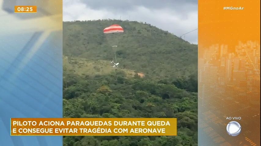 Vídeo: Piloto aciona paraquedas durante queda e consegue evitar tragédia com aeronave na Grande BH