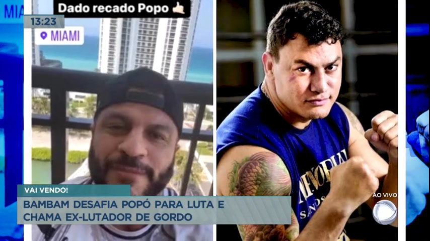 Vídeo: Bambam desafia Popó para luta e chama ex-lutador de gordo