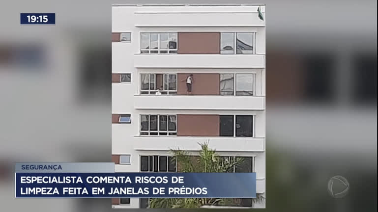 Vídeo: Especialista comenta riscos de limpeza feita em janelas de prédios