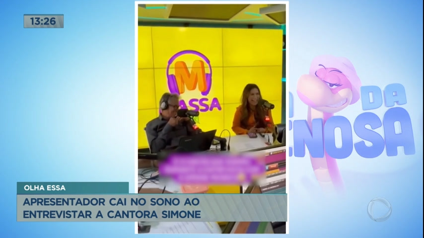 Vídeo: Apresentador cai no sono ao entrevistar cantora Simone