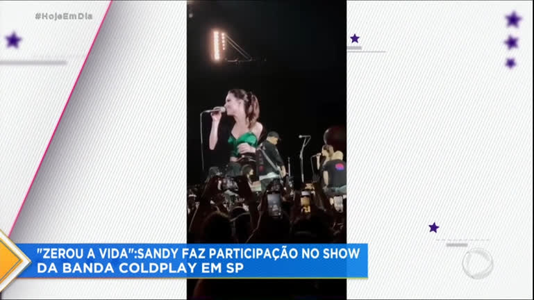 Vídeo: Sandy celebra participação especial em show do Coldplay