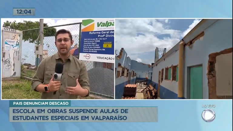 Vídeo: Escola em obras suspende aulas de estudantes especiais em Valparaíso (GO)
