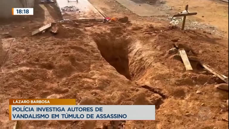 Vídeo: Polícia investiga autores de vandalismo em túmulo de Lázaro Barbosa
