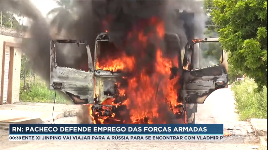 Vídeo: Pacheco pede envio das Forças Armadas para controlar ataques no Rio Grande do Norte