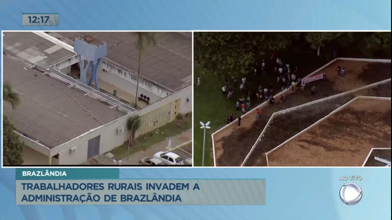 Vídeo: Trabalhadores rurais invadem a Administração regional de Brazlândia (DF)