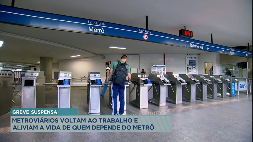 Vídeo: Metrô de Belo Horizonte volta a funcionar nesta segunda-feira (20) em BH