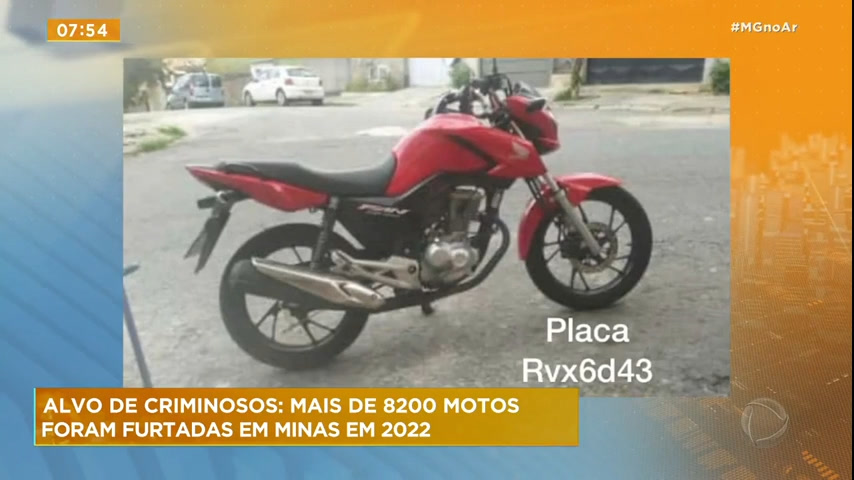 Vídeo: Mais de 8.200 motos foram furtadas em Minas Gerais em 2022