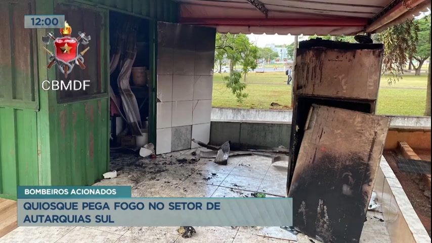Vídeo: Quiosque pega fogo no Setor de Autarquias Sul (DF)