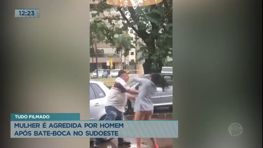 Vídeo: Advogado agredir mulher com socos e tapas no Sudoeste (DF)