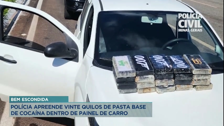Vídeo: Homem é preso transportando 20 kg de pasta base de cocaína em Itaúna (MG)