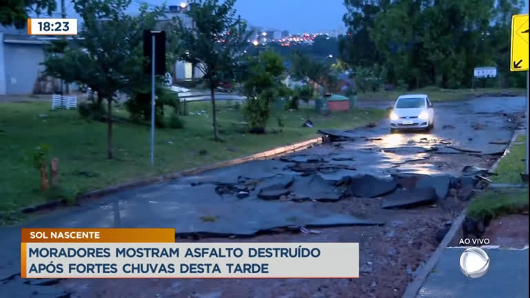 Vídeo: Moradores reclamam de asfalto destruído no Sol Nascente