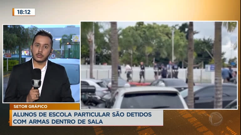 Vídeo: Alunos de escola particular são detidos com armas dentro de sala de aula no DF