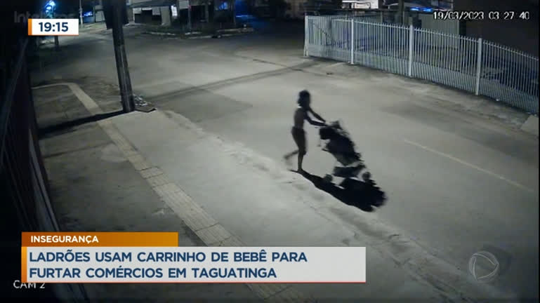 Vídeo: Suspeitos usam carrinho de bebê para furtar comércio em Taguatinga