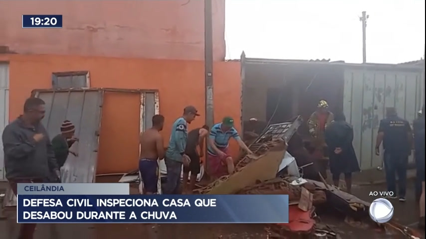 Vídeo: Defesa Civil inspeciona casa que desabou em Ceilândia