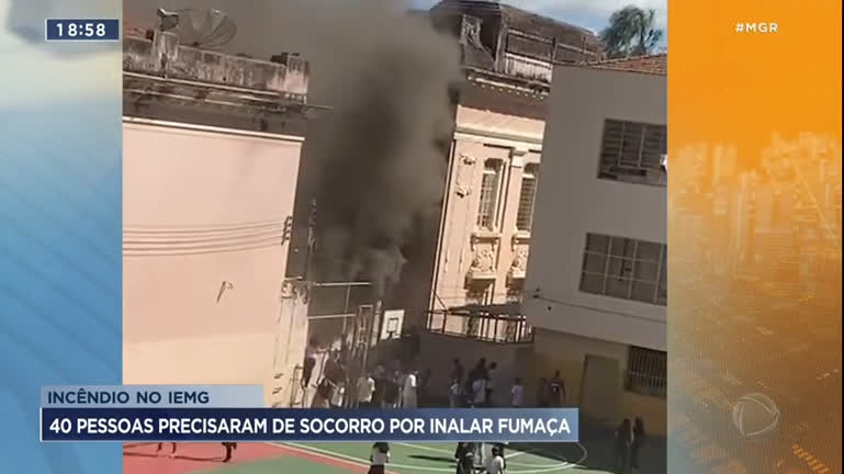 Vídeo: Alunos do Instituto de Educação de Minas Gerais vivem momentos de pânico durante incêndio nesta quarta-feira (22)
