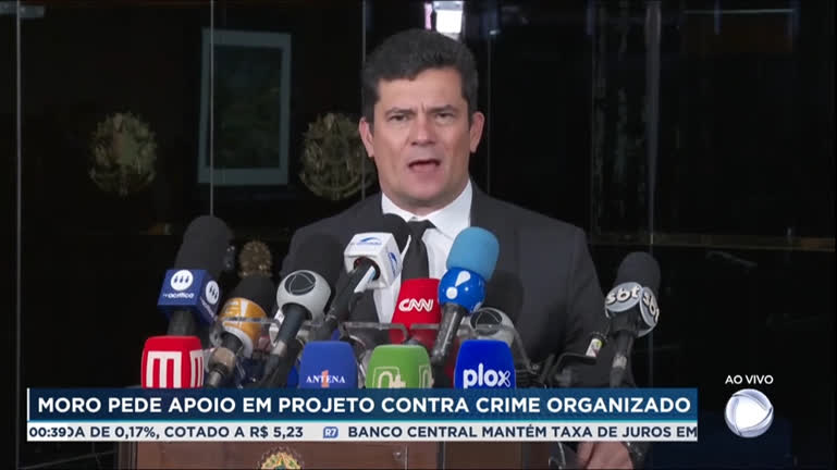 Vídeo: Sergio Moro pede apoio ao governo federal em projeto que endurece leis contra crime organizado