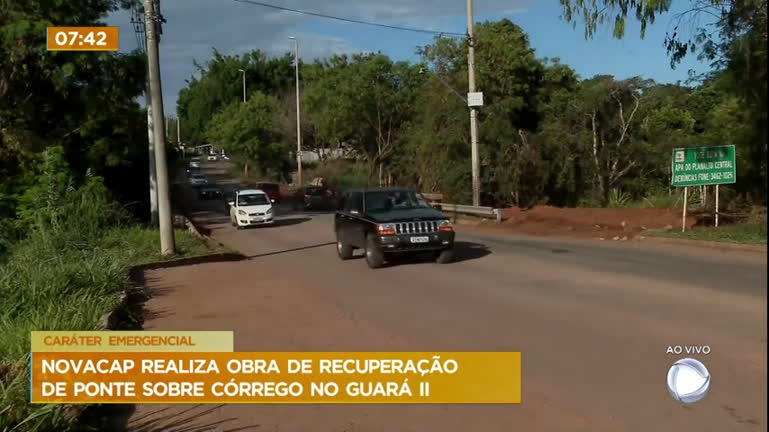 Vídeo: Novacap realiza obra de recuperação da ponte sobre o córrego Bernardo Sayão