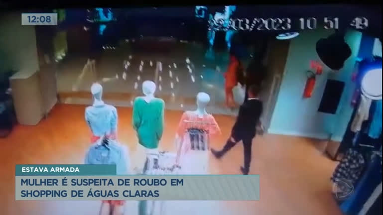 Vídeo: Mulher é presa suspeita de roubar shopping de Águas Claras (DF)