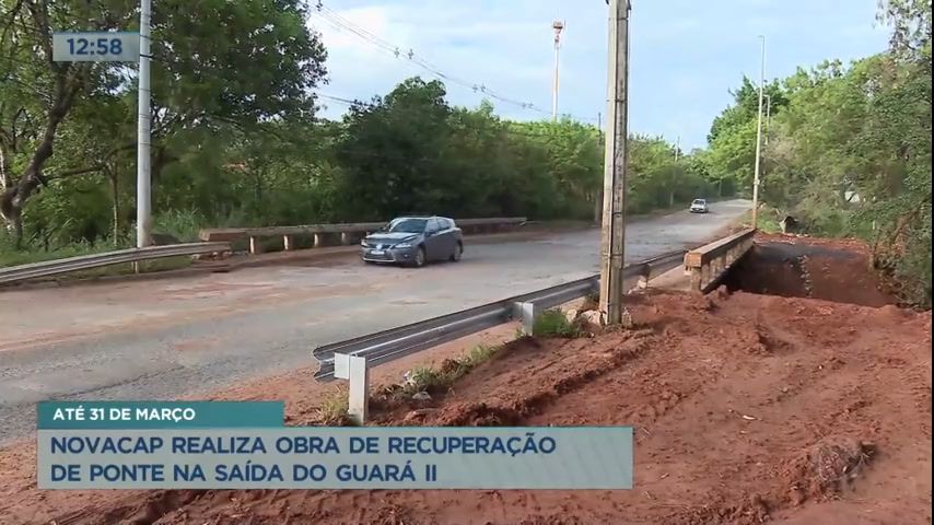 Vídeo: Novacap realiza obra de recuperação de ponte na saída do Guará II