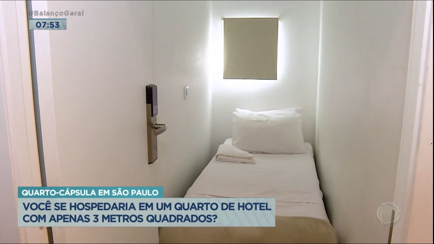 Vídeo: Quarto de hotel minúsculo chama a atenção em São Paulo