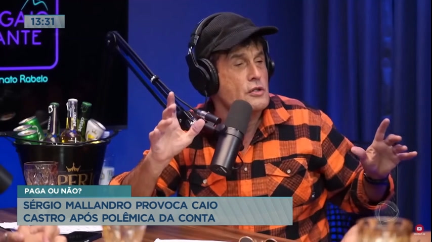 Vídeo: Sérgio Mallandro provoca Caio Castro após polêmica da conta