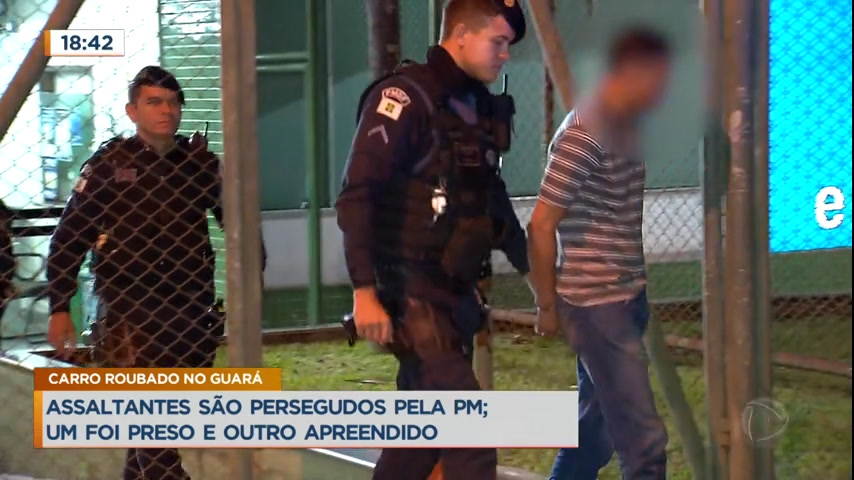 Vídeo: Suspeitos são perseguidos e presos por roubo de carro no Guará