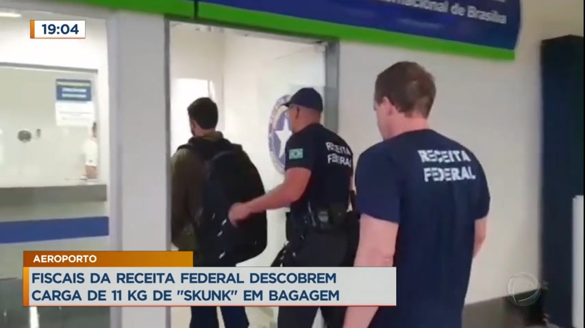 Vídeo: Polícia descobre de 11kg de maconha em bagagem no aeroporto