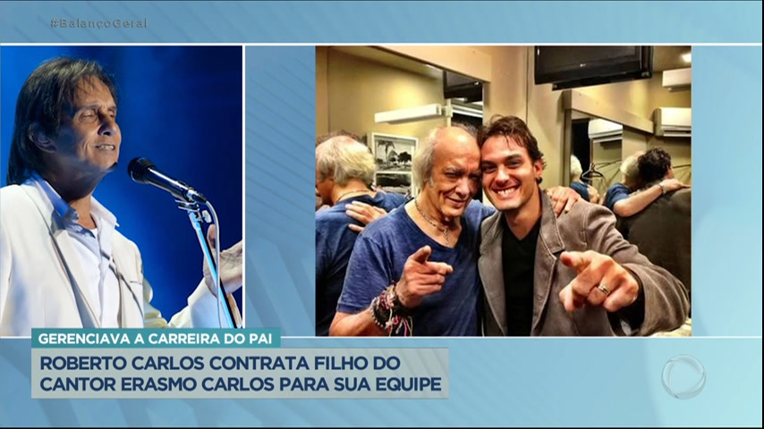 Vídeo: Roberto Carlos contrata filho de Erasmo para cuidar de sua carreira