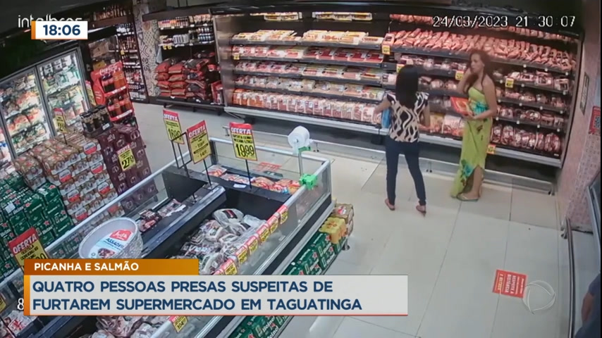 Vídeo: Quatro pessoas são presas suspeitas de furtarem supermercados no DF