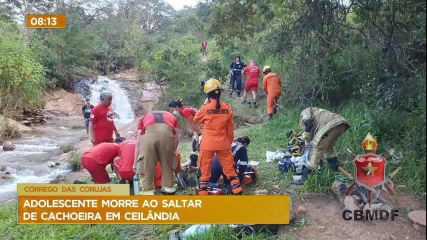 Vídeo: Adolescente morre ao saltar de cachoeira em Ceilândia (DF)