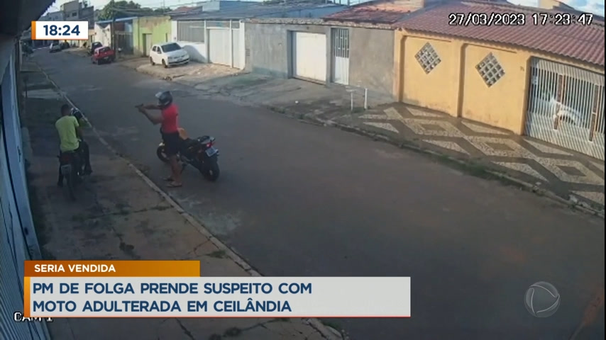 Vídeo: PM de folga prende suspeito com moto adulterada no Distrito Federal