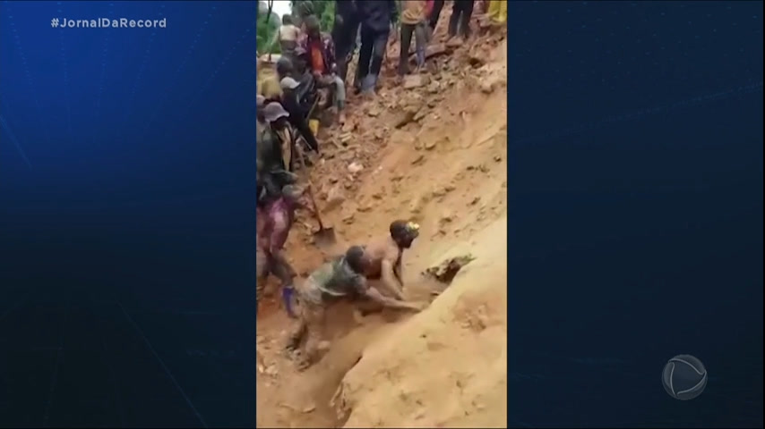Vídeo: Nove trabalhadores escapam do desabamento de uma mina de ouro no Congo