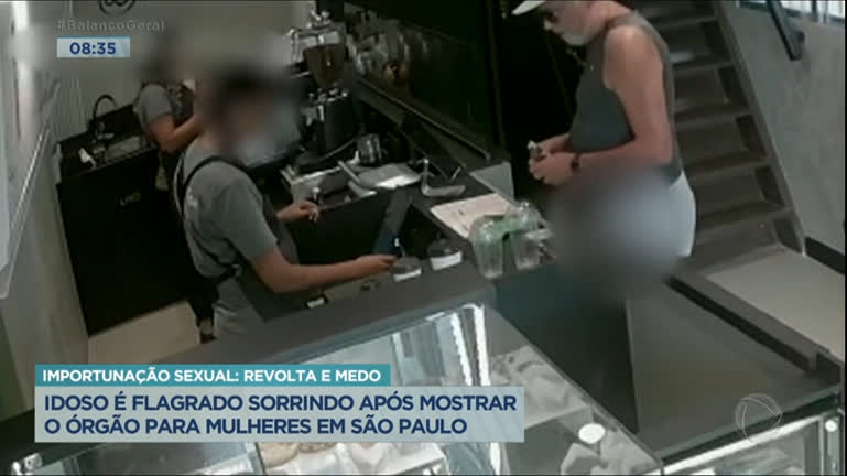 Vídeo: Idoso é flagrado em gestos obscenos em comércios no litoral paulista