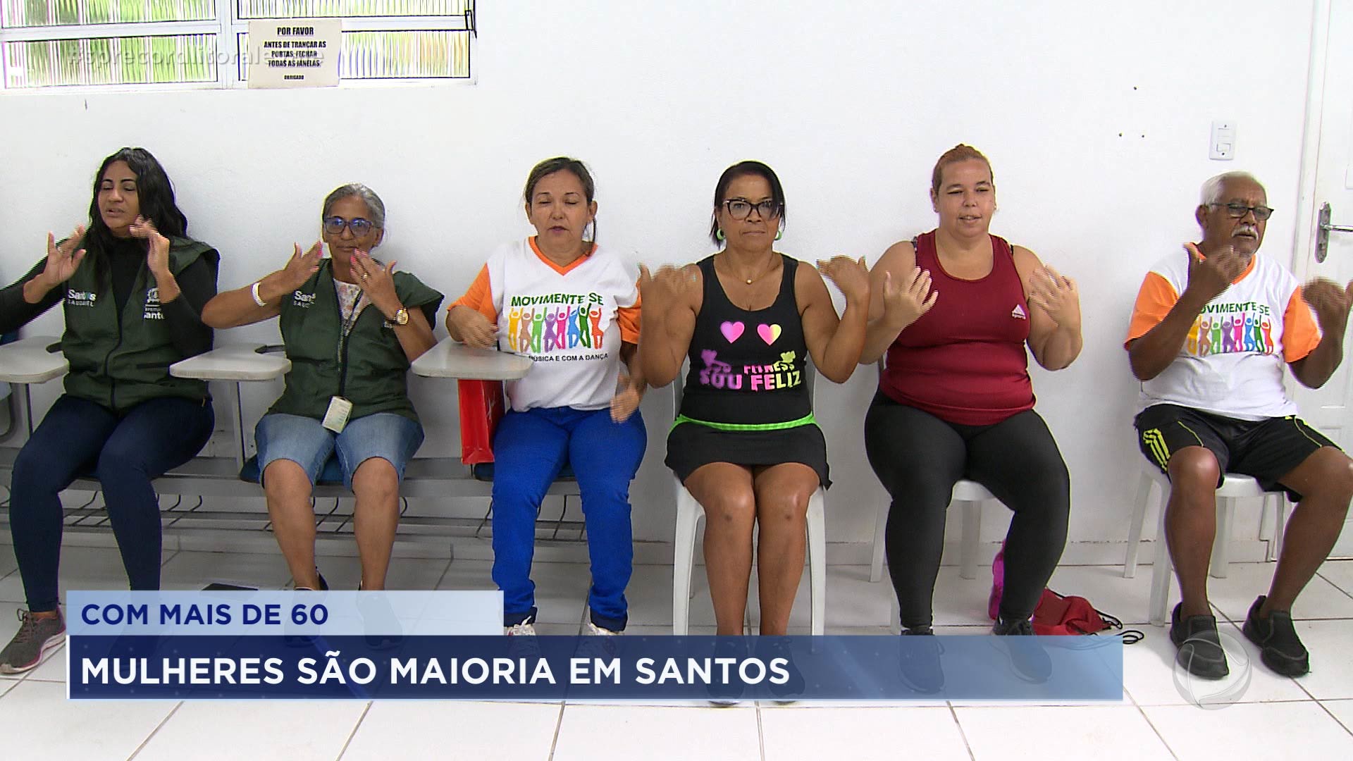 Vídeo: A cidade de Santos tem mais mulheres idosas do que homens